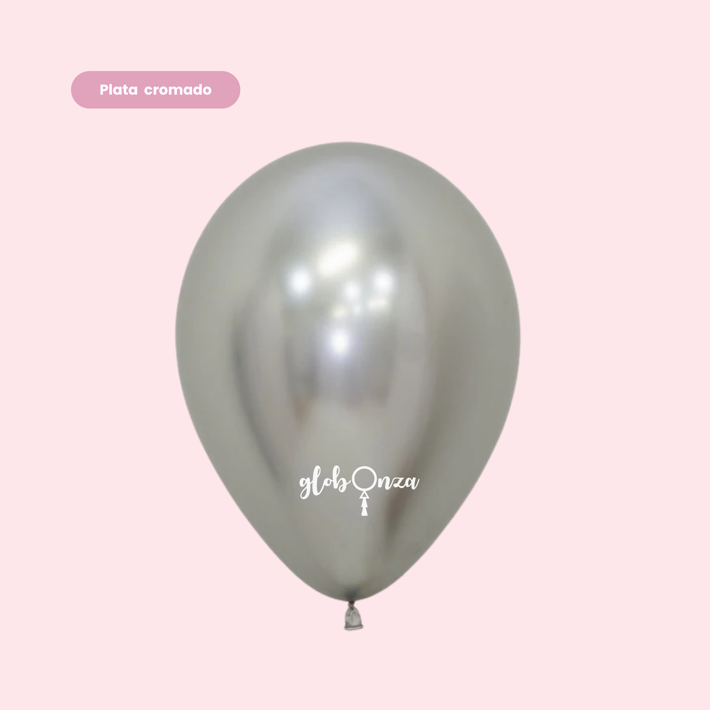 Globo Látex Cromado 12” | Acabado Metálico de Alto Brillo