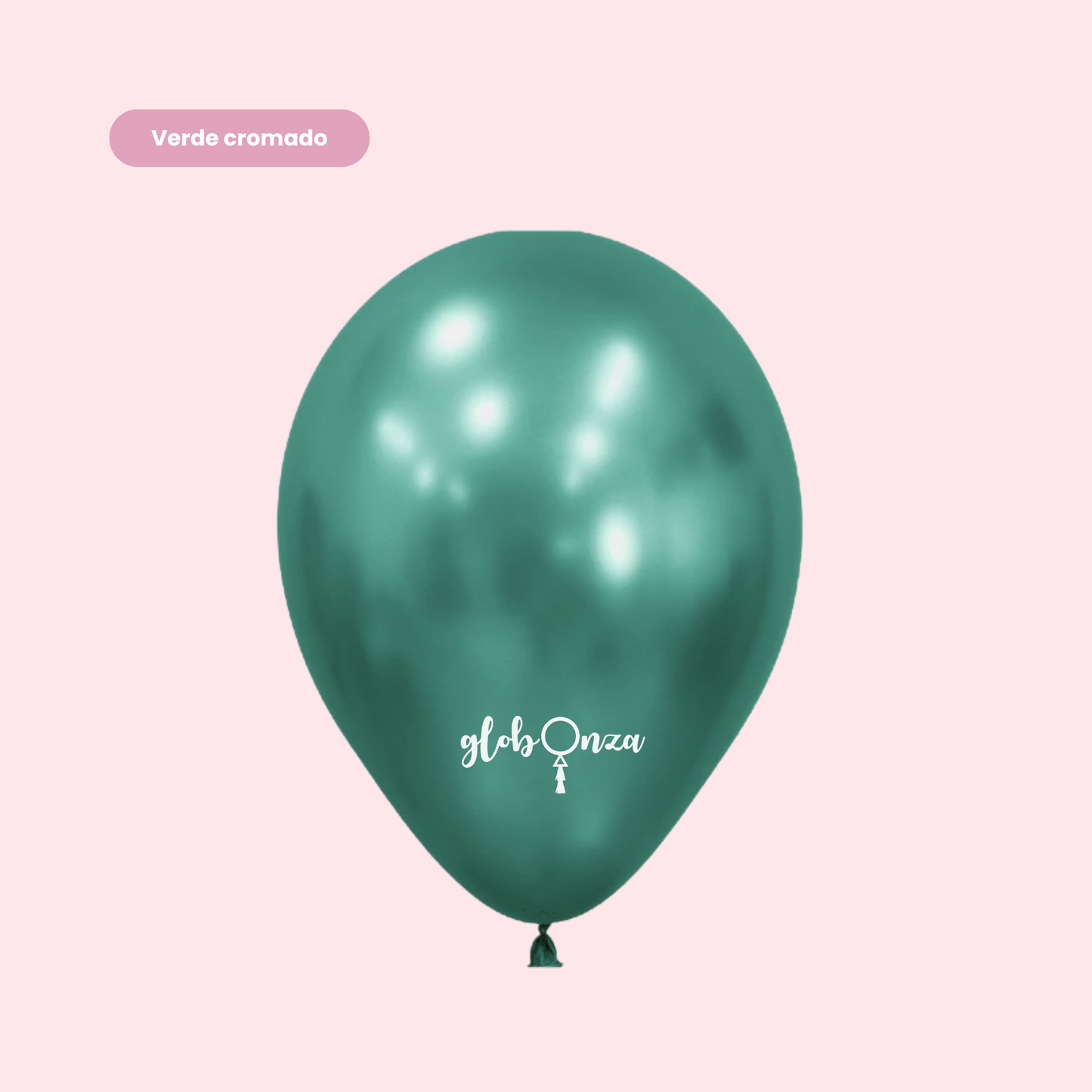 Globo Látex Cromado 12” | Acabado Metálico de Alto Brillo