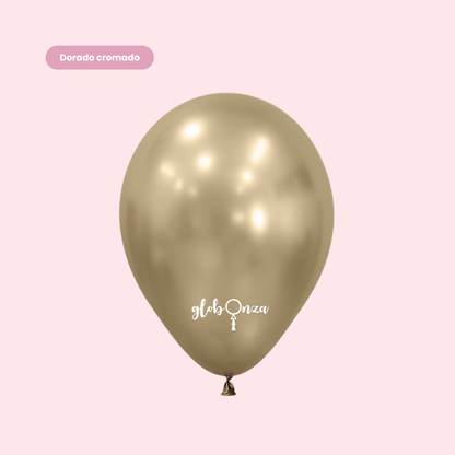 Globo Látex  Cromado 12” | Acabado Metálico de Alto Brillo