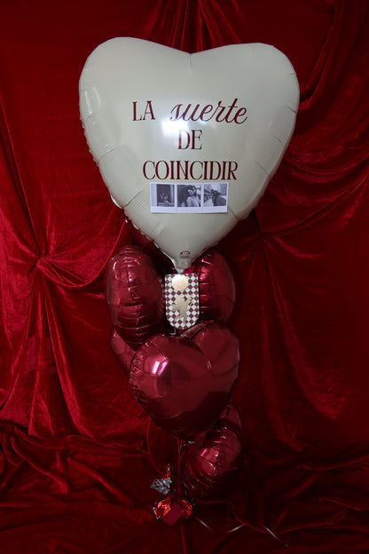 Corazón Coincidir | Jumbo + corazones burgundy
