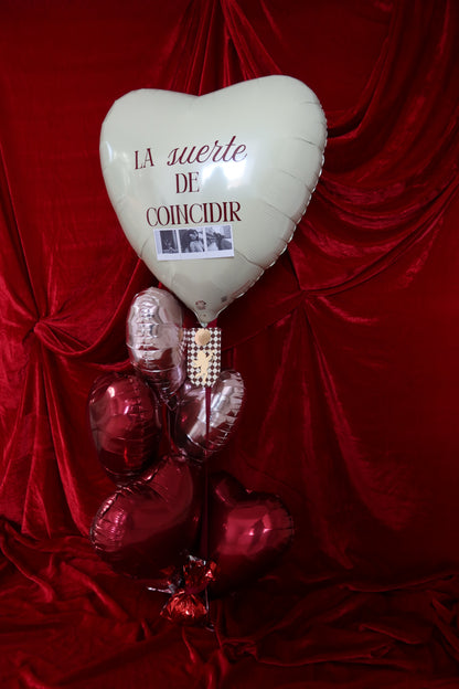 Corazón Coincidir | Jumbo + corazones rosa y burgundy