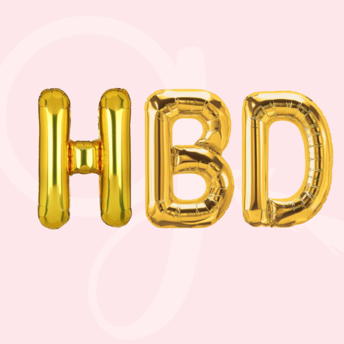 Hbd Color Rosa Arreglo HBD + nombre – Globonza